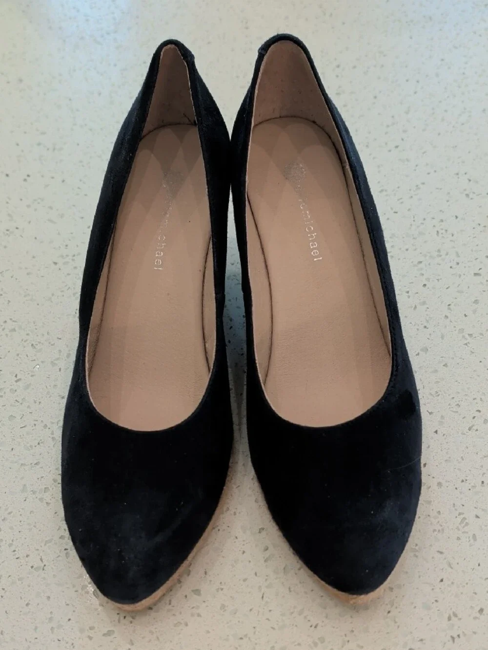 Eric Michael Navy Blue Suede Espadrille Wedge Pumps, 41 (10-10.5)